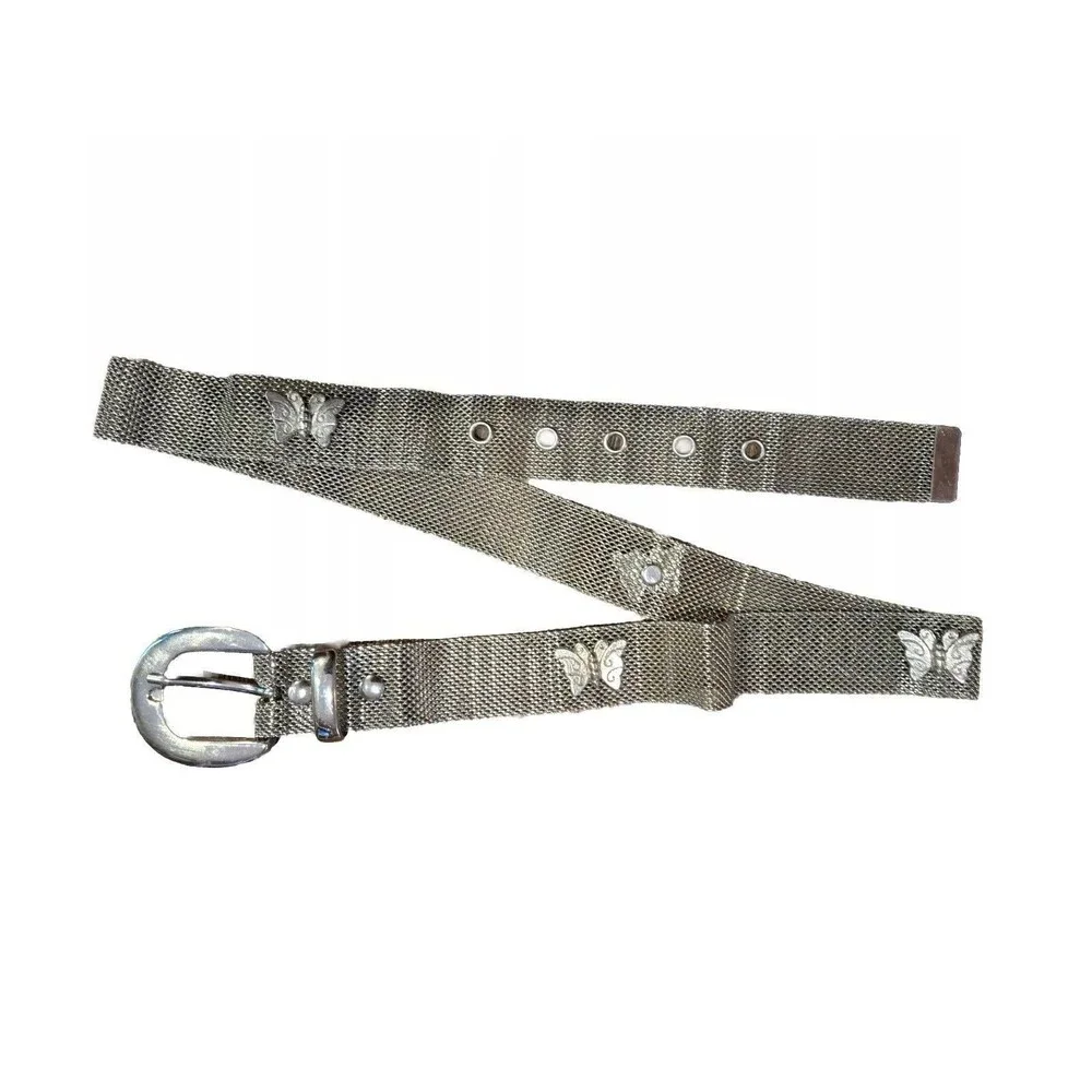 Vintage Stainless Metal Mesh Womens Belt Small Metal Chainlink Retro 27-33